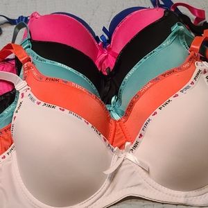 Set of 6 Victoria Secret Bra's Pink brand